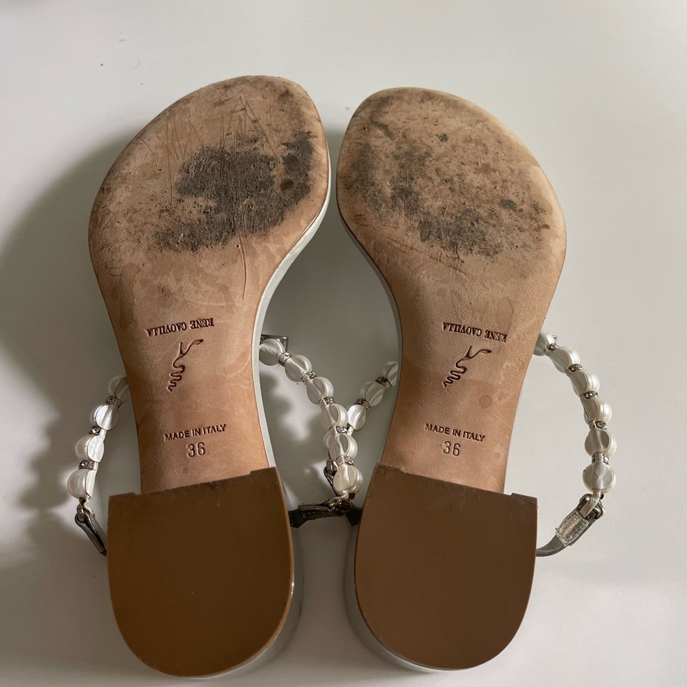 Rene Caovilla Crystal Pearl Thong Sandals women’s size 6 - Picture 9 of 12